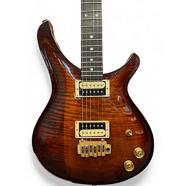 Used Victor Baker DDC AMBER FLAME Solid Body Electric Guitar