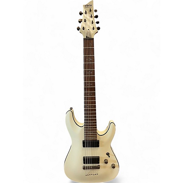 Used Schecter Guitar Research Demon 7 String Alpine White Solid Body Electric Guitar