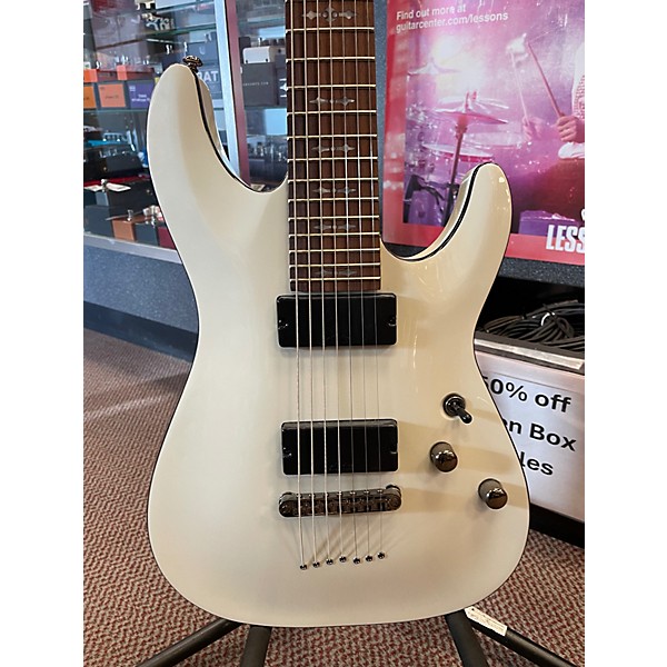 Used Schecter Guitar Research Demon 7 String Alpine White Solid Body Electric Guitar