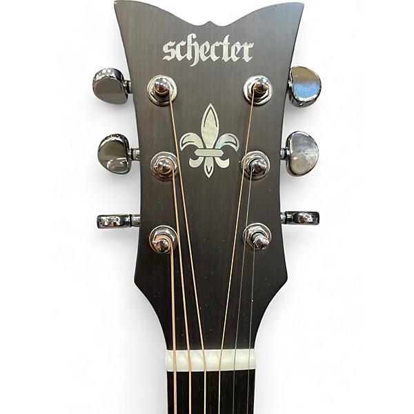 Used Schecter Guitar Research DELUXE Black Acoustic Guitar