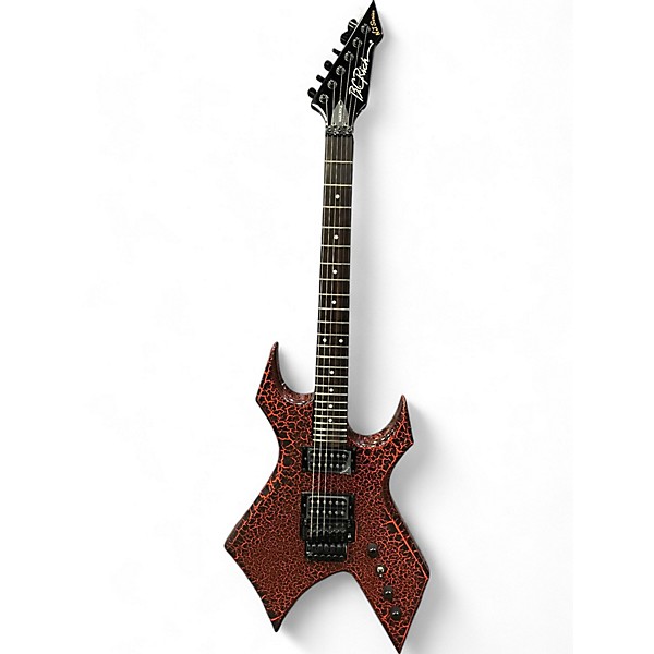 Used B.C. Rich Stranger Things "Eddies" Warlock Red Crackle Solid Body Electric Guitar