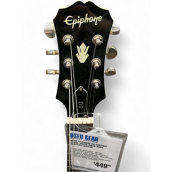 Used Epiphone SG custom Pearl White Solid Body Electric Guitar