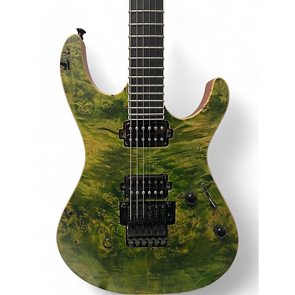 Used Vola Ares Tribal Green Burl Solid Body Electric Guitar