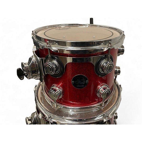 Used 2001 DW 4 Piece Collector's Series Red Sparkle Drum Kit