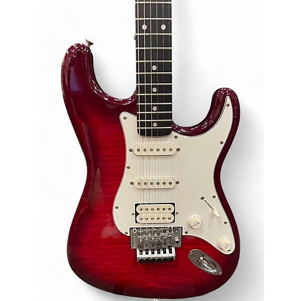 Used Fender Used Fender floyd rose squier series Trans Red Solid Body ...