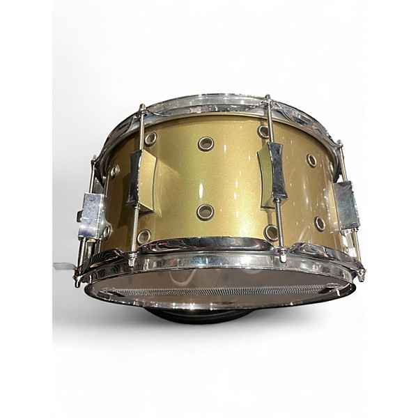 Used Pork Pie 6.5X13 Little Squealer Snare GOLD SPARKLE Drum