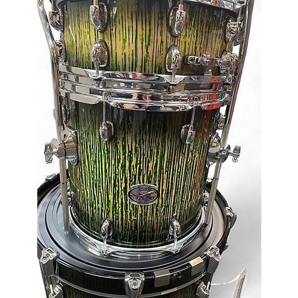 Used Dixon 5 Piece Blaze Series Green Tiger Drum Kit