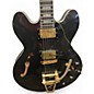 Used Ronken  335 Gibson Copy Black Hollow Body Electric Guitar