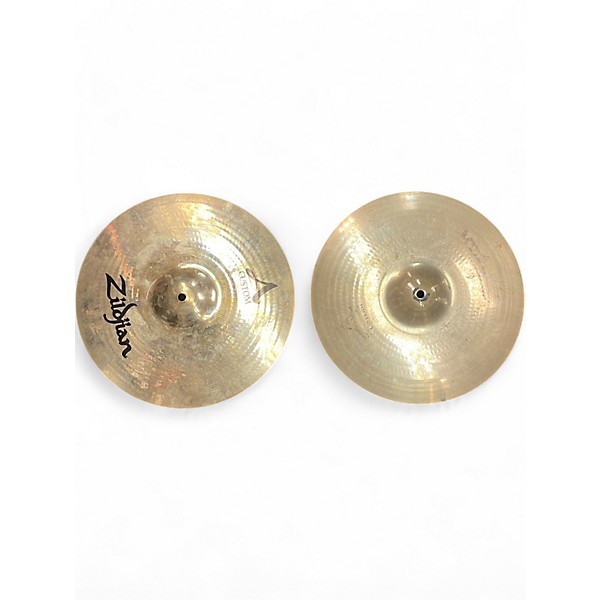 Used Zildjian 14in A Custom Hi Hat Pair Cymbal