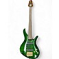 Used Samick 5 String Fretless Emerald Green Electric Bass Guitar thumbnail