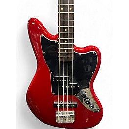 Used Squier Vintage Modified Jaguar Bass Special Crimson Red Trans Electric Bass Guitar