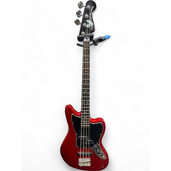 Used Squier Vintage Modified Jaguar Bass Special Crimson Red Trans Electric Bass Guitar