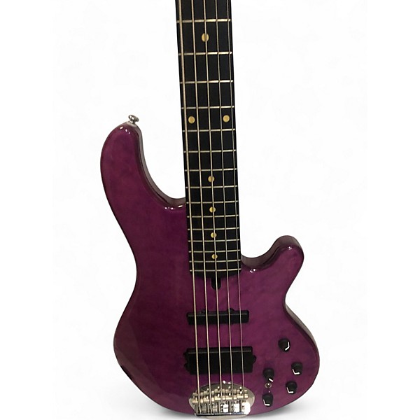 Used Lakland 55-02 Skyline Series 5 String trans purple Electric Bass Guitar