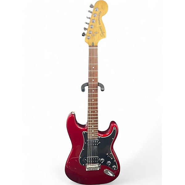 Used 2002 Squier Standard Double Fat Stratocaster Candy Apple Red Solid Body Electric Guitar