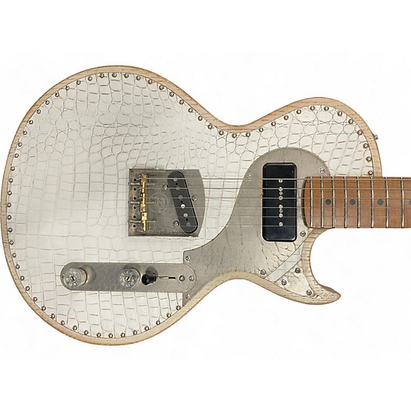Used Paoletti Guitars Richard Fortus Signature #2 White Leather and Lacquer Solid Body Electric Guitar