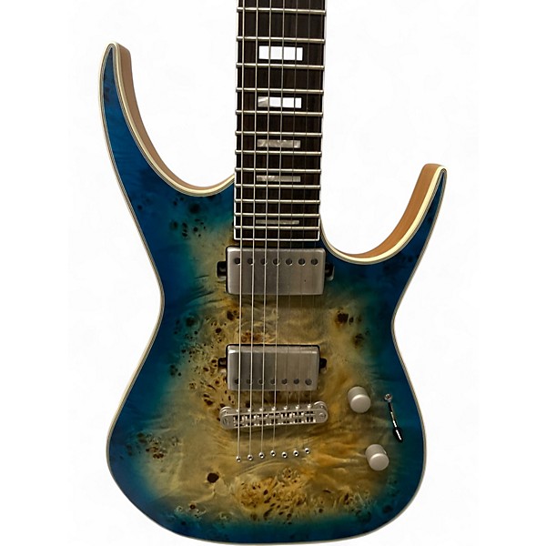 Used Dean exile select 7-string Turquoise burst Solid Body Electric Guitar