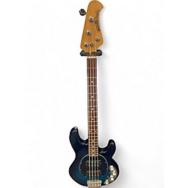 Used Ernie Ball Music Man Stingray 4 String black and blue Electric Bass Guitar