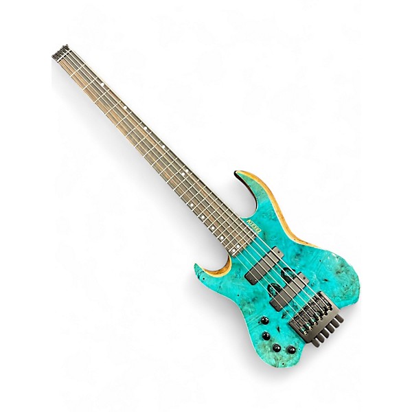 Used Kiesel Vader 6 USA Headless Aqua Electric Bass Guitar