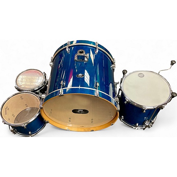 Used Ludwig 4 Piece Element Evolution Maple Ocean Blue Drum Kit