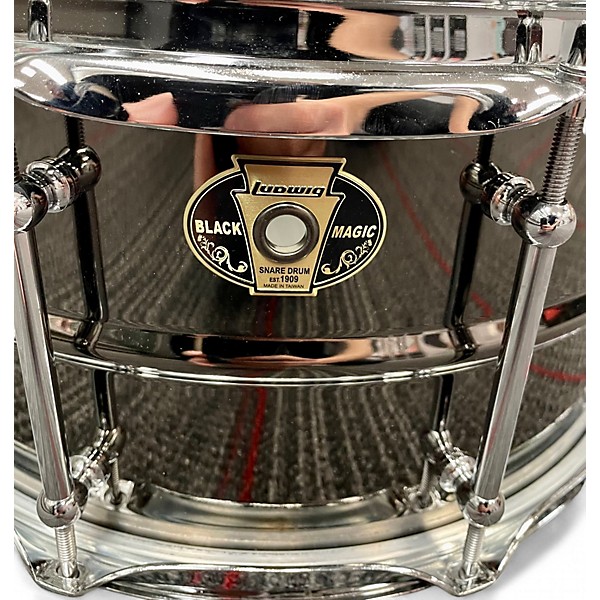 Used Ludwig 6.5X14 Black Magic Snare Nickel Steel Drum