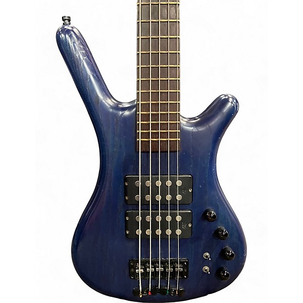 Used 2006 Warwick Corvette Double Buck 5 String Ocean Blue Electric Bass Guitar