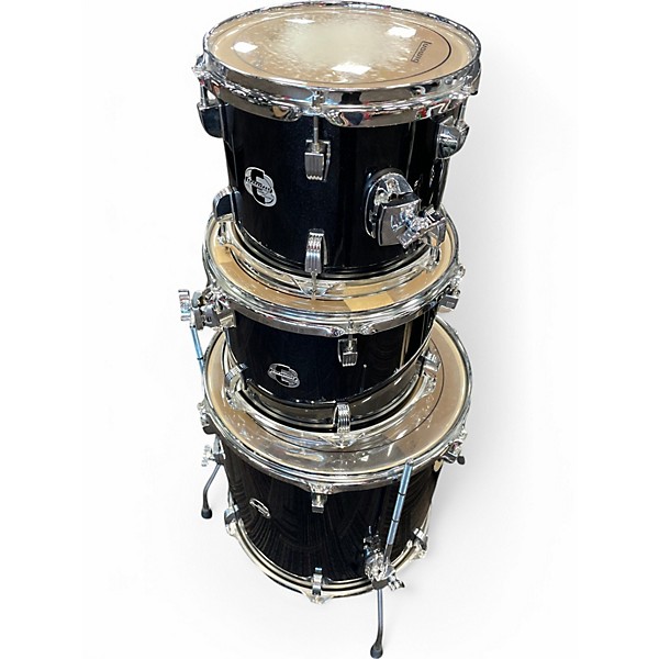 Used Ludwig 4 Piece ELEMENT EVOLUTION black sparkle Drum Kit