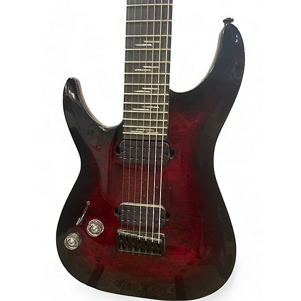 Used Schecter Guitar Research Omen Elite 7 Left-Handed Black Cherry Solid Body Electric Guitar