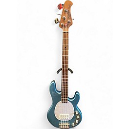 Used Sterling by Music Man StingRaY RAY34 Blue Sparkle Electric Bass Guitar