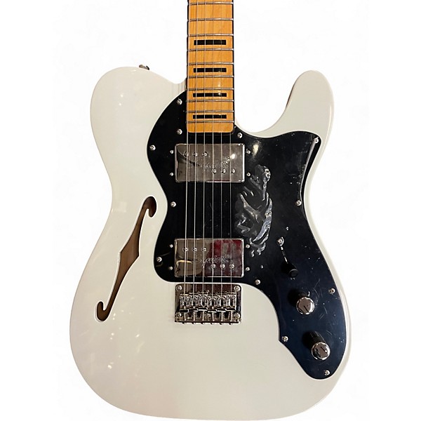 Used Squier Classic Vibe Telecaster Thinline Olympic White Hollow Body Electric Guitar