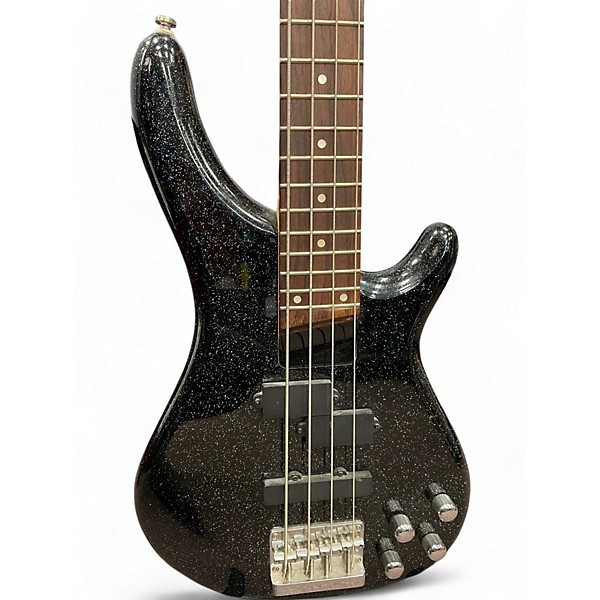 Used Raven Solid Body Black Sparkle Electric Bass Guitar