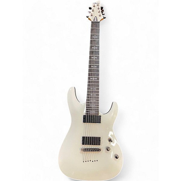 Used Schecter Guitar Research Demon 7 String WHITE Solid Body Electric Guitar