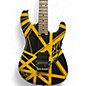 Used 2024 EVH Striped Series Black and Yellow Solid Body Electric Guitar