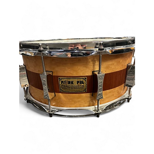 Used Pork Pie USA 6.5X14 Maple Zebrawood 14x6.5 exotic Maple Zebrawood Drum