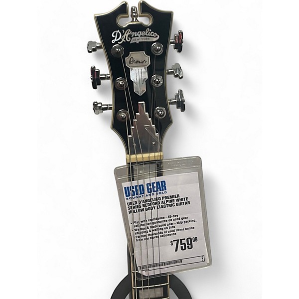 Used D'Angelico Premier Series bedford Alpine White Hollow Body Electric Guitar