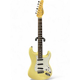 Used Schecter Guitar Research CUSTOM SHOP STRAT YELLOW Solid Body Electric Guitar