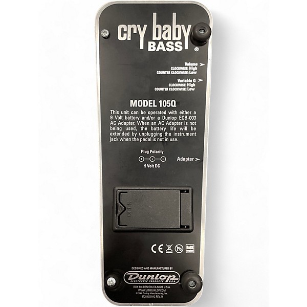 Used Dunlop 105Q Cry Baby Bass Wah Bass Effect Pedal