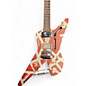 Used EVH Striped Series Shark BURGUNDY RED AND SILVER Solid Body Electric Guitar