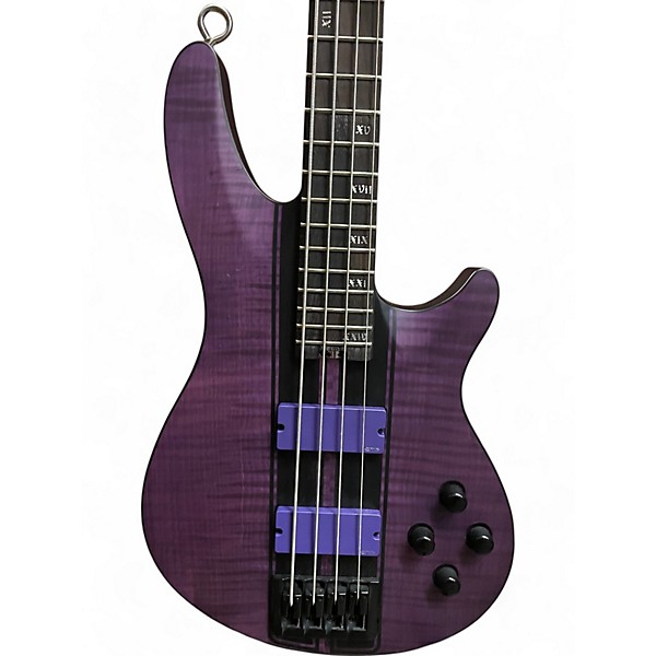 Used Schecter Guitar Research Diamond series C-4 GT Trans Purple Electric Bass Guitar