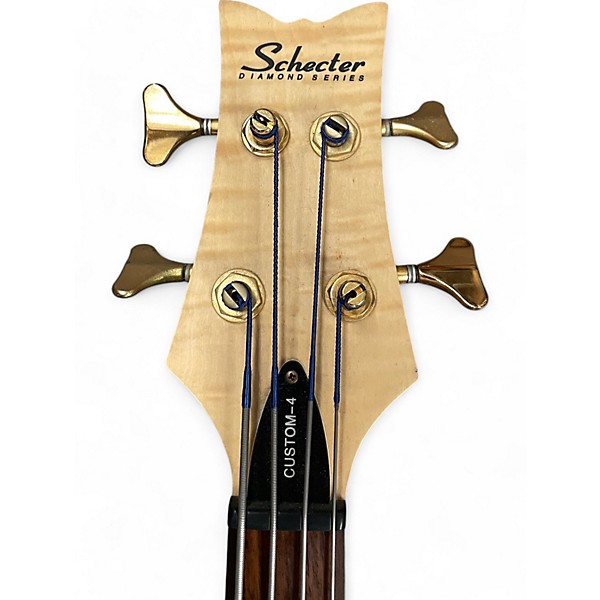 Used Schecter Guitar Research Stiletto Custom 4 String Natural Electric Bass Guitar