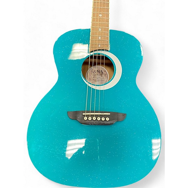 Used Luna AURORA BOREALS  TEAL Acoustic Guitar