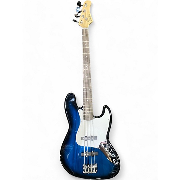 Used Glarry Bass Blue Electric Bass Guitar