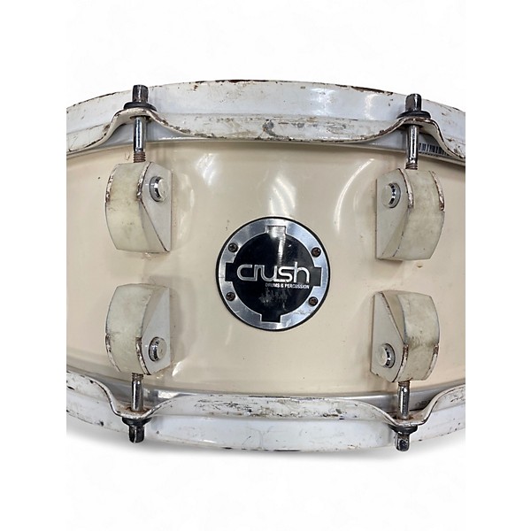 Used Crush Drums & Percussion 6X14 Chameleon Birch Snare White on White Drum