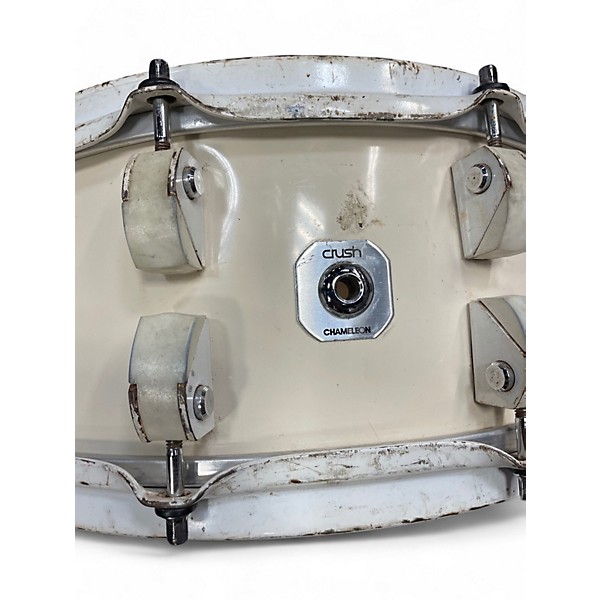 Used Crush Drums & Percussion 6X14 Chameleon Birch Snare White on White Drum