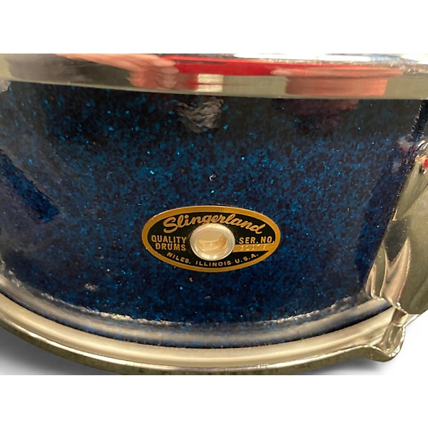 Vintage 1964 Slingerland 5in Deluxe Student Model Snare Drum Blue Drum