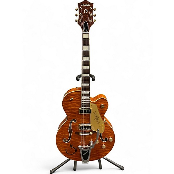 Used Gretsch Guitars G6120TGQM 56 Limited Edition Quilt Chet Atkins Roundup Orange Hollow Body Electric Guitar