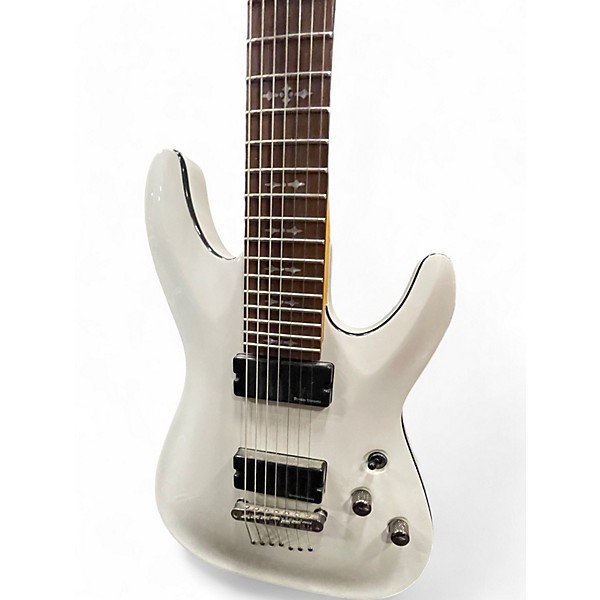 Used Schecter Guitar Research Demon 7 String Classic White Solid Body Electric Guitar