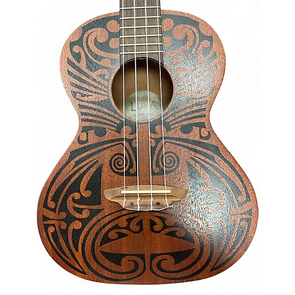 Used Luna uku tribal tenor Natural Ukulele