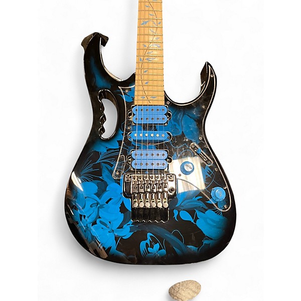 Used Ibanez JEM77P Steve Vai Signature JEM Premium Series BLUE FLORAL PATTERN Solid Body Electric Guitar