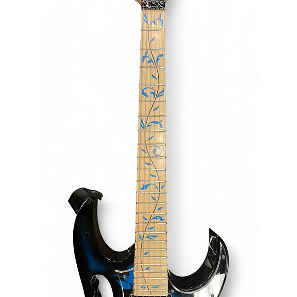 Used Ibanez JEM77P Steve Vai Signature JEM Premium Series BLUE FLORAL PATTERN Solid Body Electric Guitar