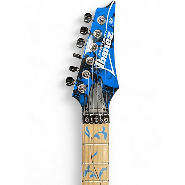 Used Ibanez JEM77P Steve Vai Signature JEM Premium Series BLUE FLORAL PATTERN Solid Body Electric Guitar